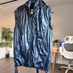 Pilcro Longline Hooded Puffer Vest